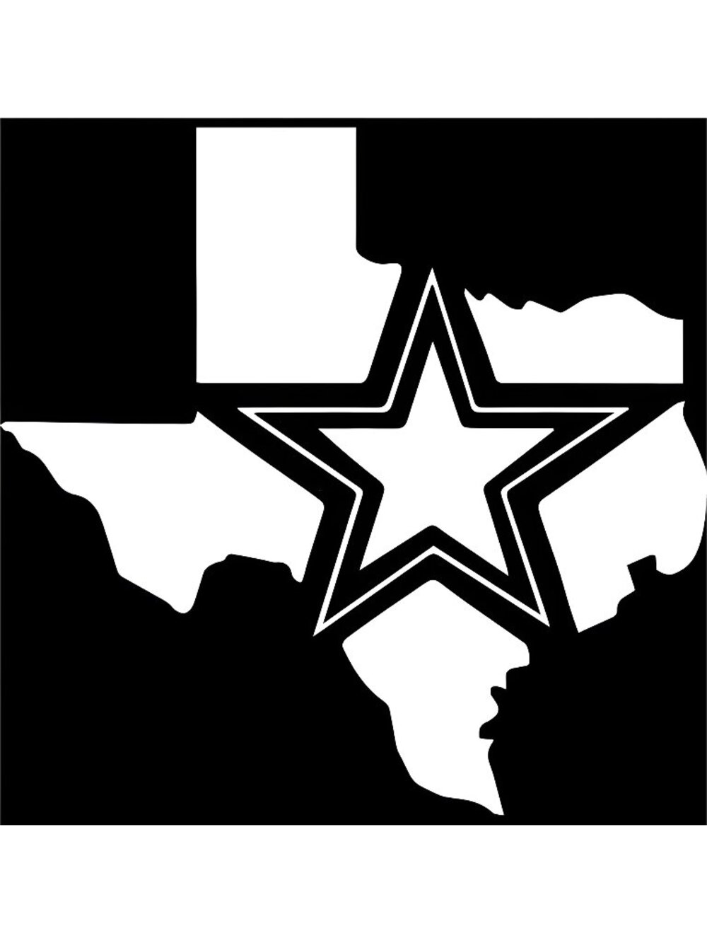 Transparent Decal Sticker of Dallas Texas (White) Waterproof Vinyl Decal Sticker